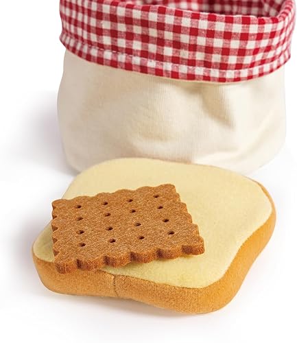 Miniatura 8 de Hape Cesta de pan para niños pequeños | Juego de comida suave para niños, cesta de pan de juguete incluye tostadas, galletas de mermelada, pasteles,