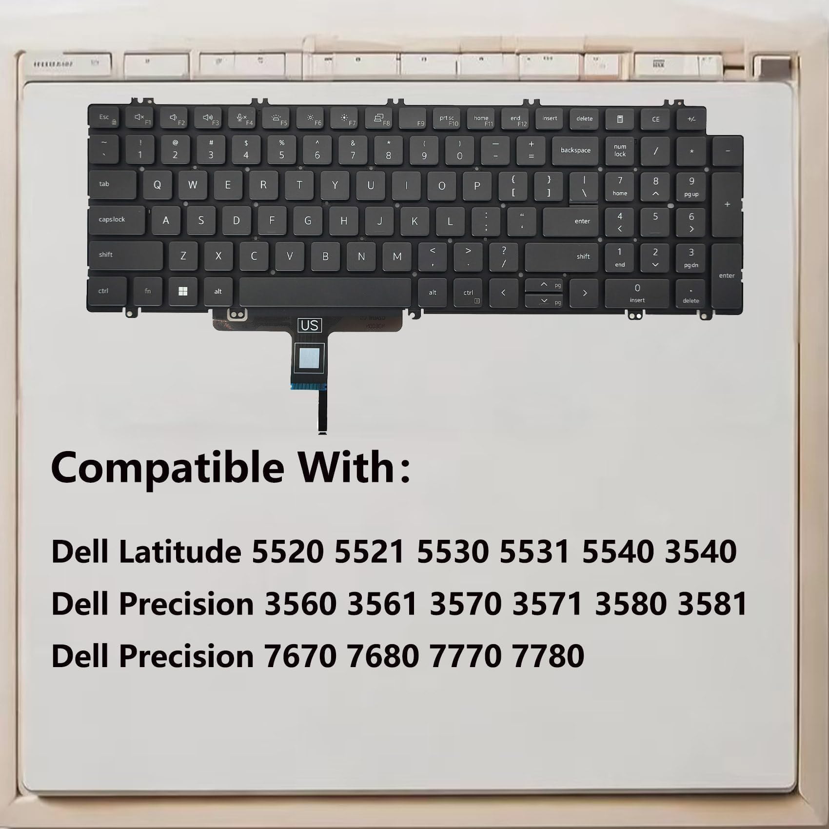 Amazon | WWGTMC 非バックライトUSキーボード Dell Latitude 5520 5521