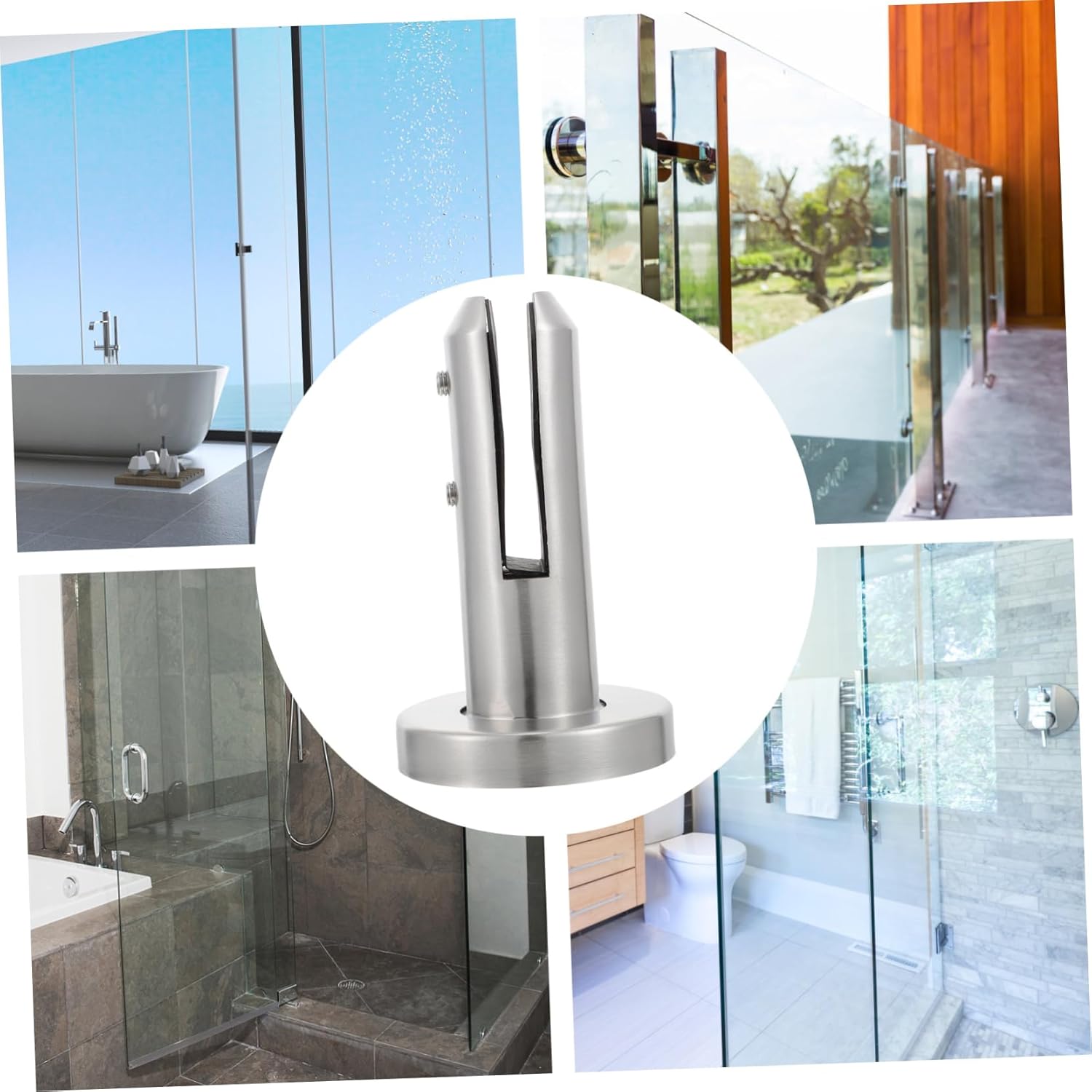 Angoily Balustrade Bracket for Fencing Posts Glass Panel Post Stabilizer Handrail Spigot Clamp