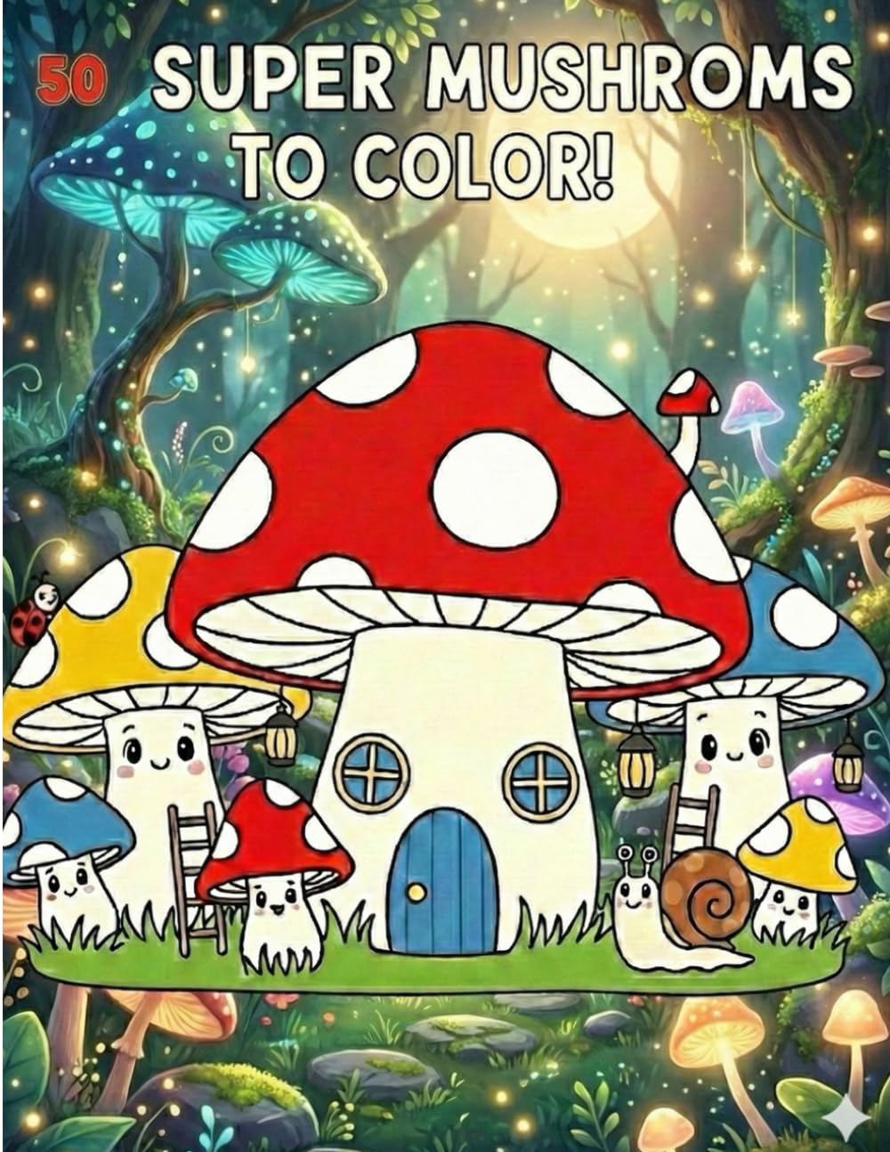 Big Book of Mushrooms to Color: 50 Big, Simple, and Fun Designs for Toddlers, Preschoolers, and Kindergarteners Ages 4-6 to Boost Creativity and Motor Skills.