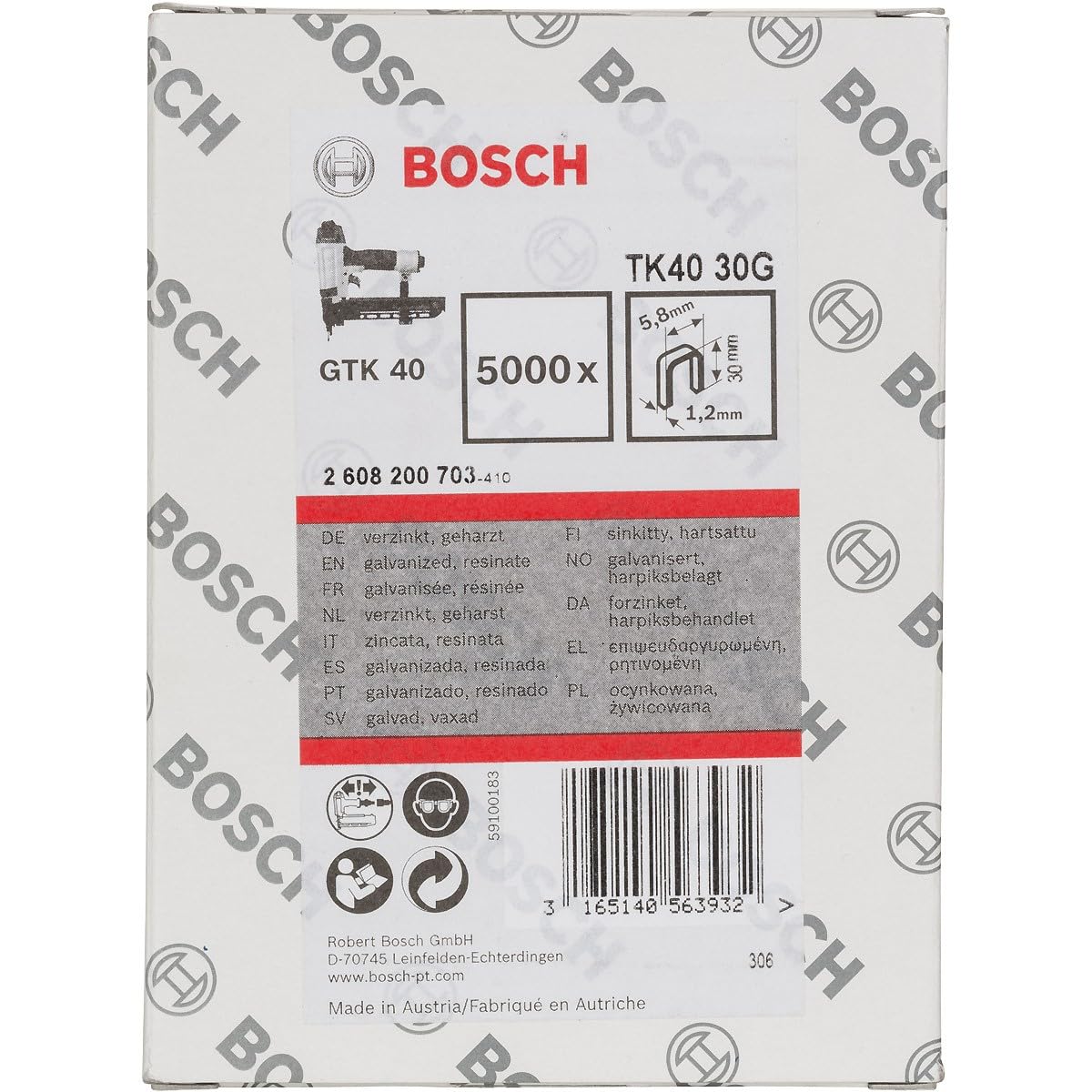 Bosch 5000x Grapas de lomo estrecho PRO NC18