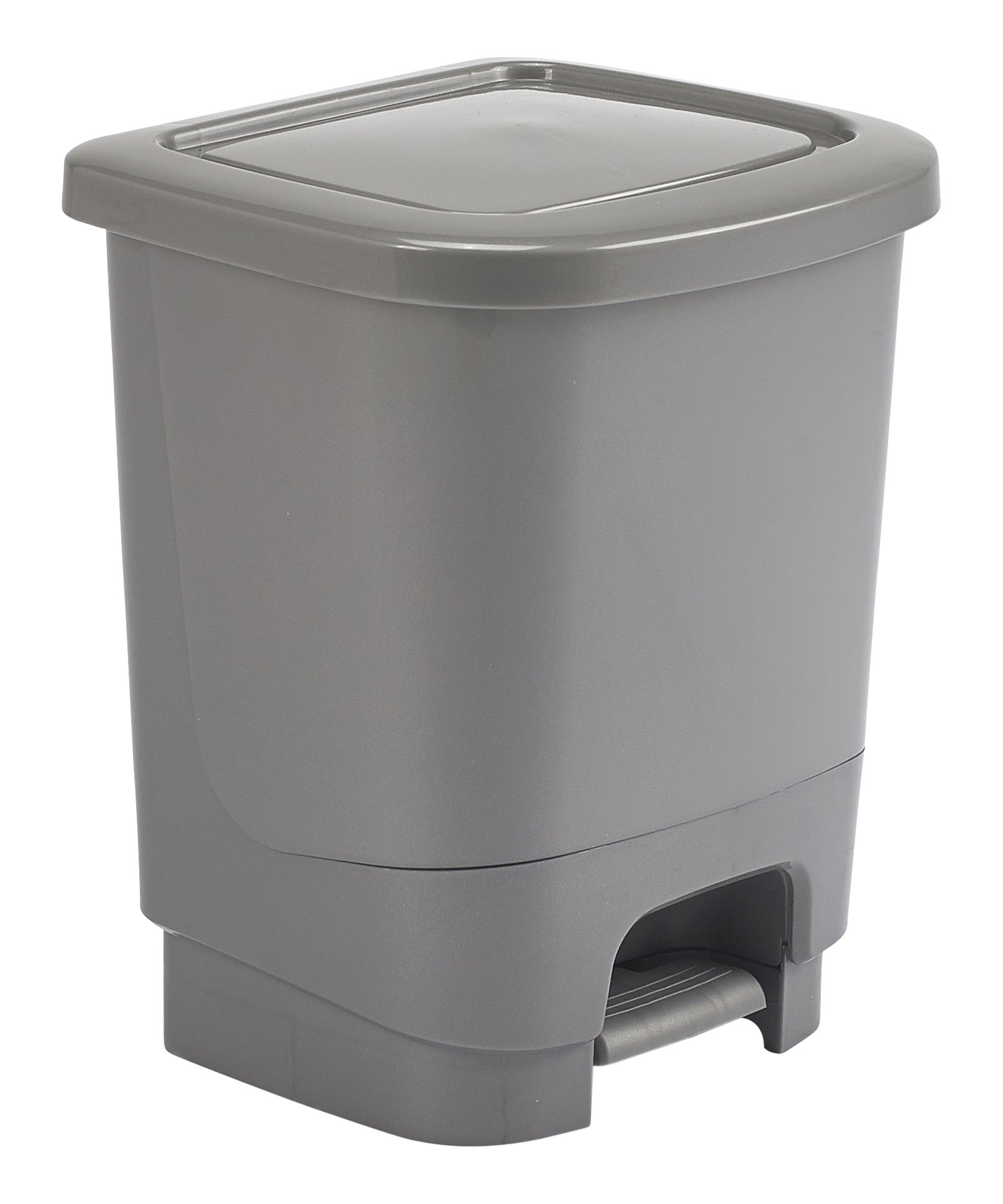 Whitefurze Silver Pedal Bin, 8 Litre
