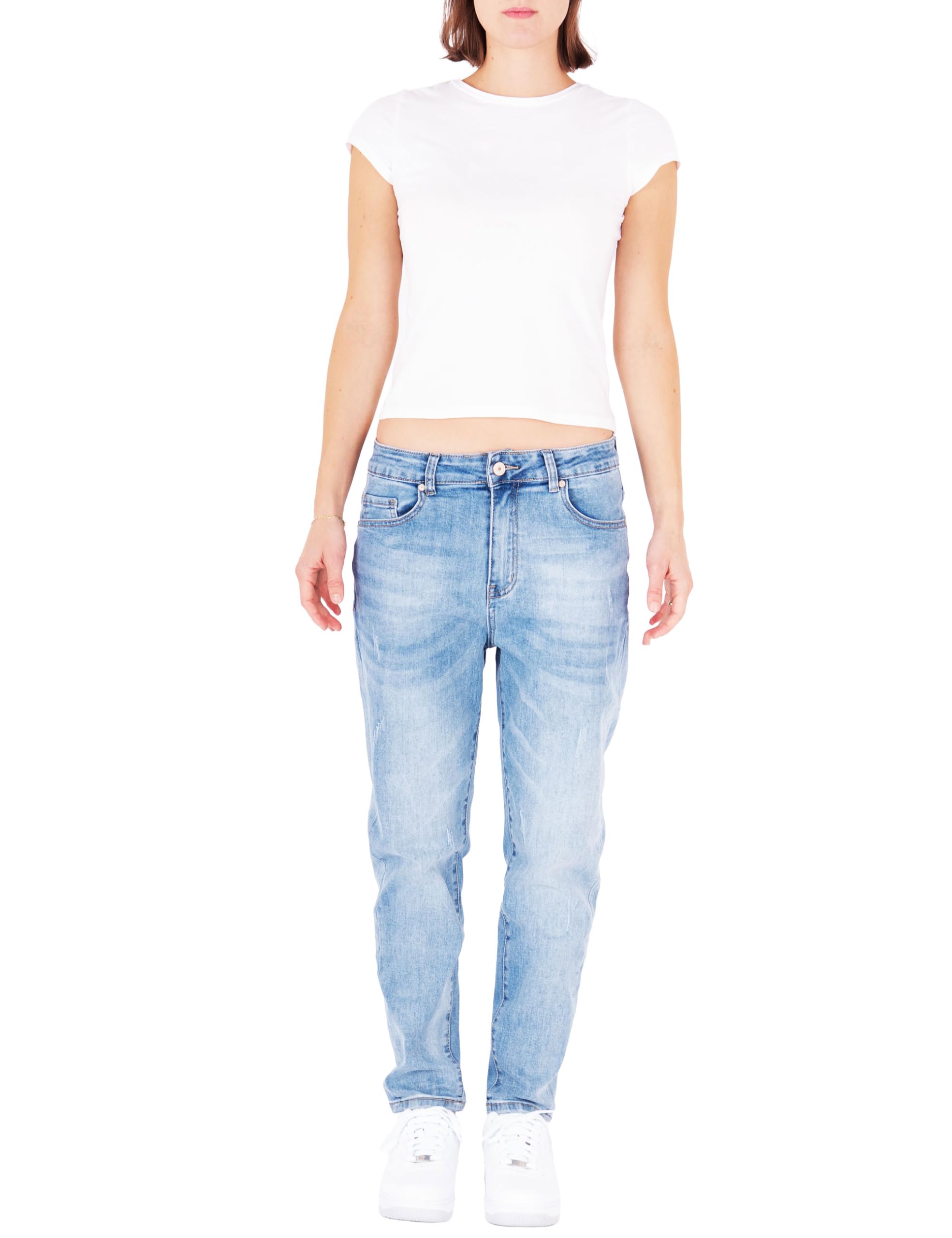 Fraternel Damen Jeans Hose Boyfriend Baggy Used Relaxed fit