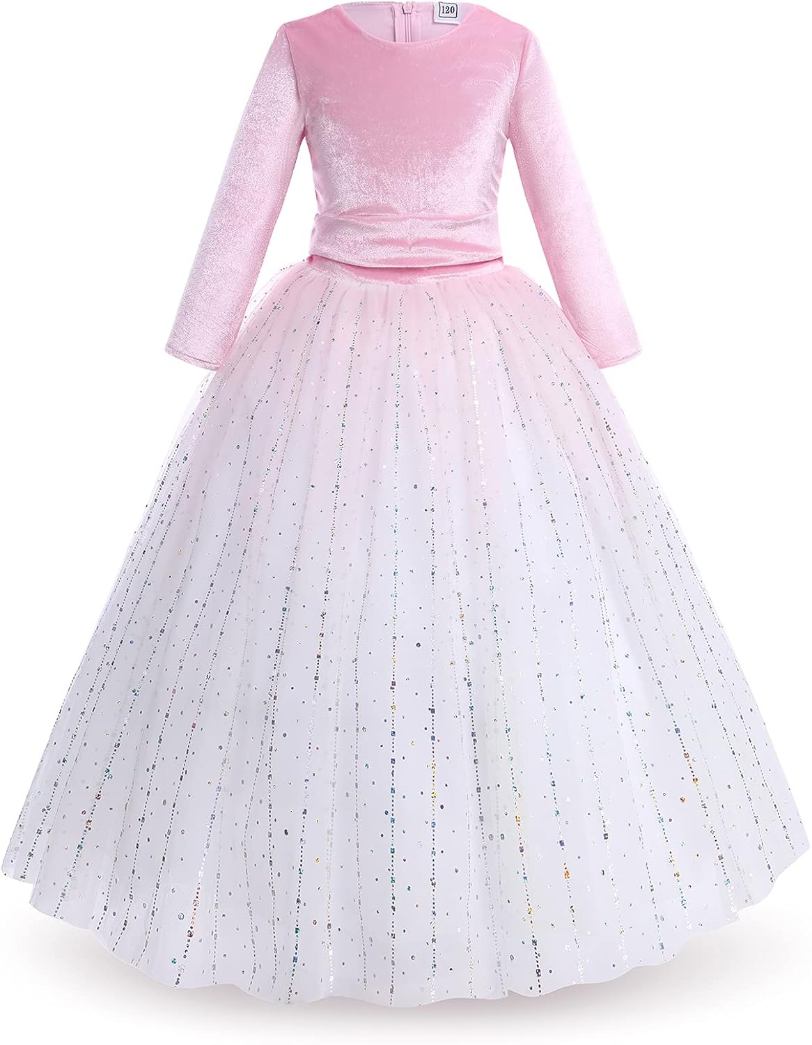 Flower Girl Velvet Floral Gradient Sequins Dress for Kids Wedding Bridesmaid Pageant Communion Formal Princess Puffy Gown