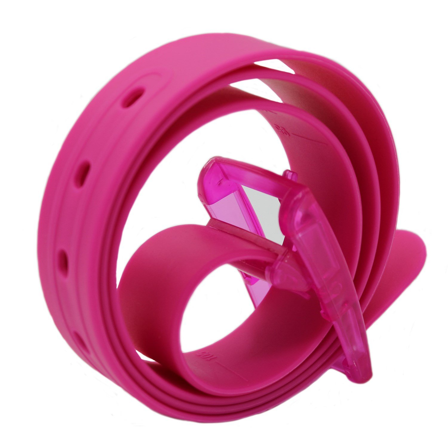 MESHIKAIER Candy Colour Unisex Adjustable Rubber Silicone Belt with Plastic Buckle (Rose)