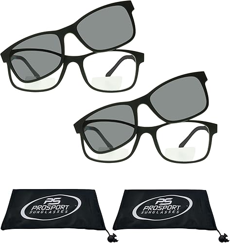 ProSPORT - Gafas de sol polarizadas bifocales con cierre magnético polarizado fácil de poner y quitar para hombres y mujeres