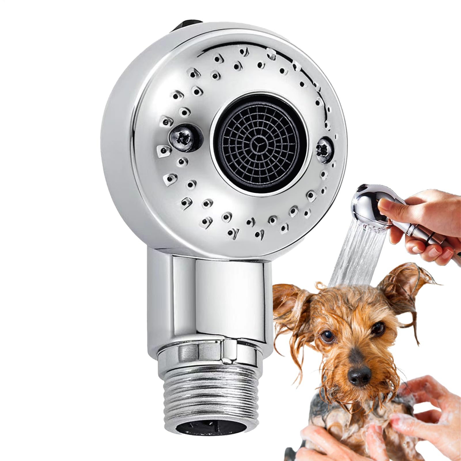 Dog Shower Head, Bath Sprayer Attachment, Gentle Water Flow Design, Pet Grooming Wash Tool, Relaxing Cleaning Accessory, Ideal for Bathroom, Tub, Hose, Puppy, Indoor Bath Use