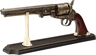 Outlaw Revolver Replica with Stand | 6 1/2" Stainless Steel Barrel | Wooden Grip | Includes Display Stand | Authentic Replica