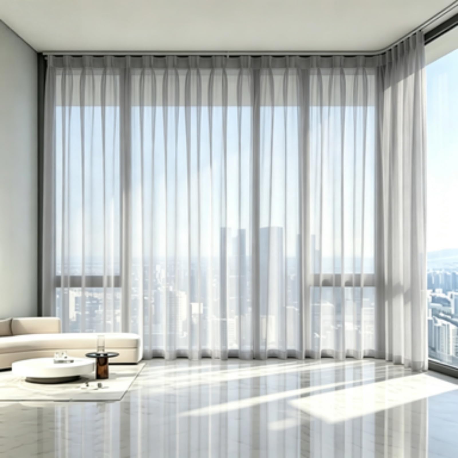 Firanki Przezroczyste 125 x 200 cm Zasłony Okienne Z Kieszenią Na Karnisz, Filtrujące Światło Zasłony Z Firanek Eleganckie I Lekkie Do Salonu, Sypialni, Szary