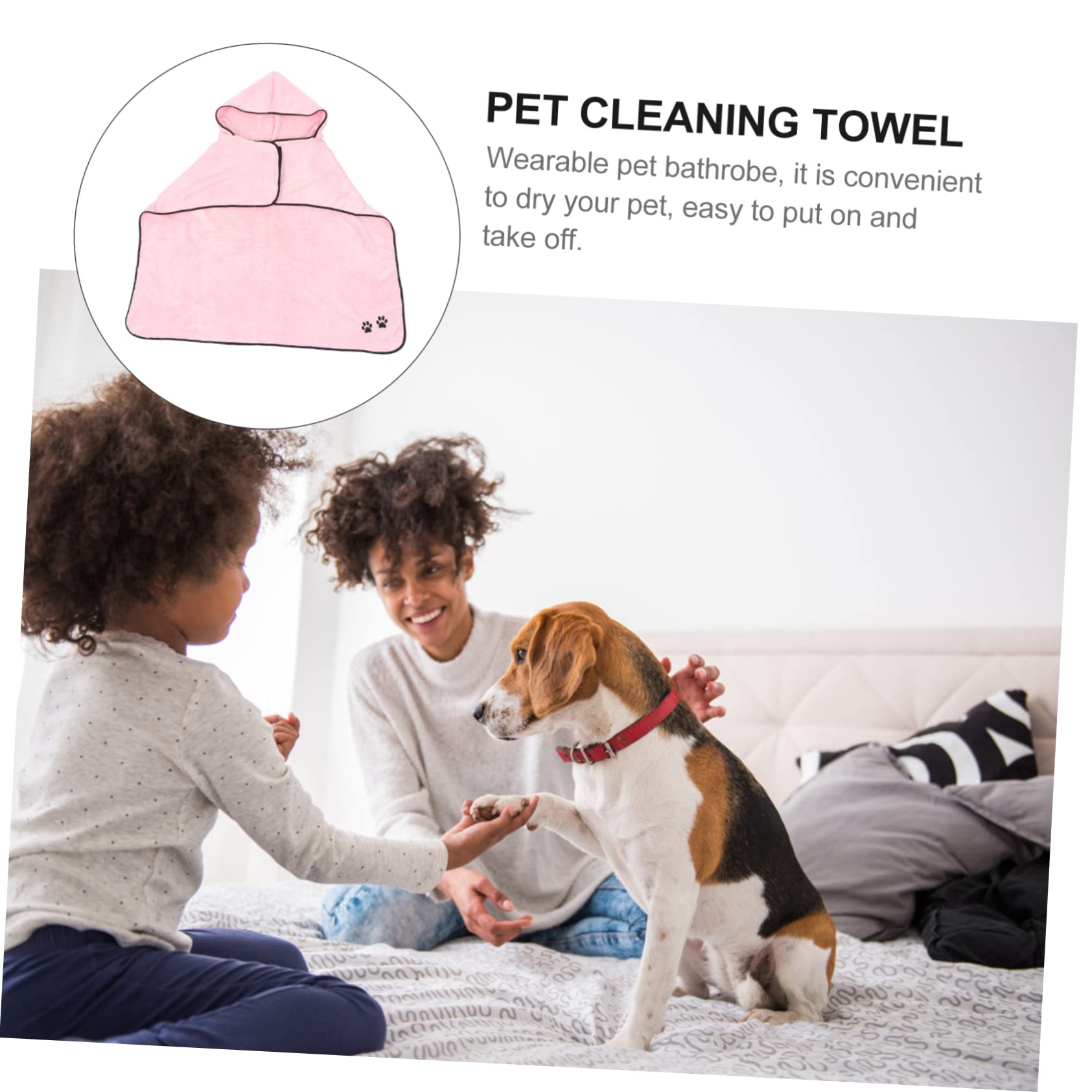 Didiseaon 2pièces Peignoir De Bain pour Animaux Polaire Serviette Absorbante Et Sèche Rapidement pour Chiens Et Chats