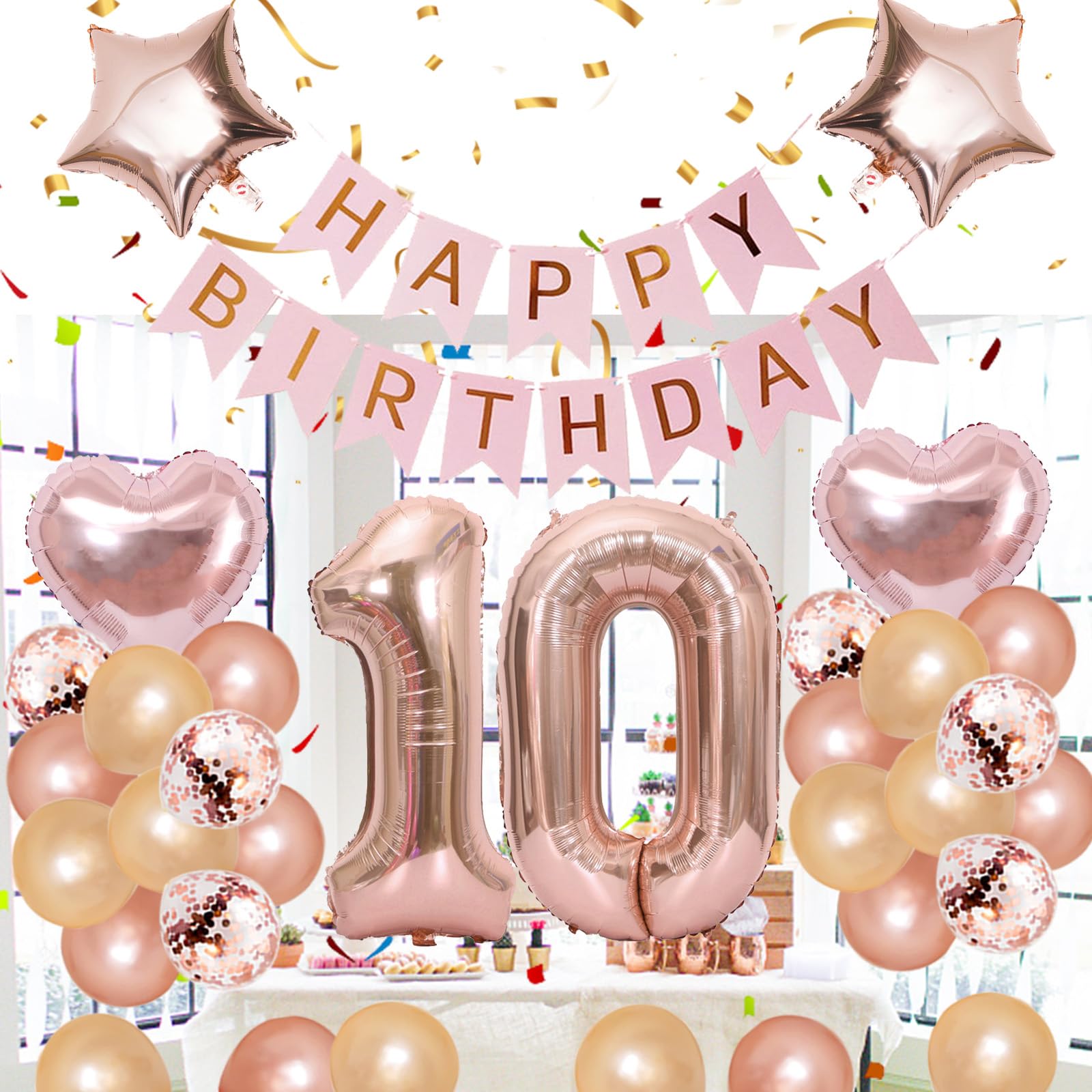 Amazon | 10歳 誕生日 バルーン 風船 飾り付け セット 数字バルーン 10