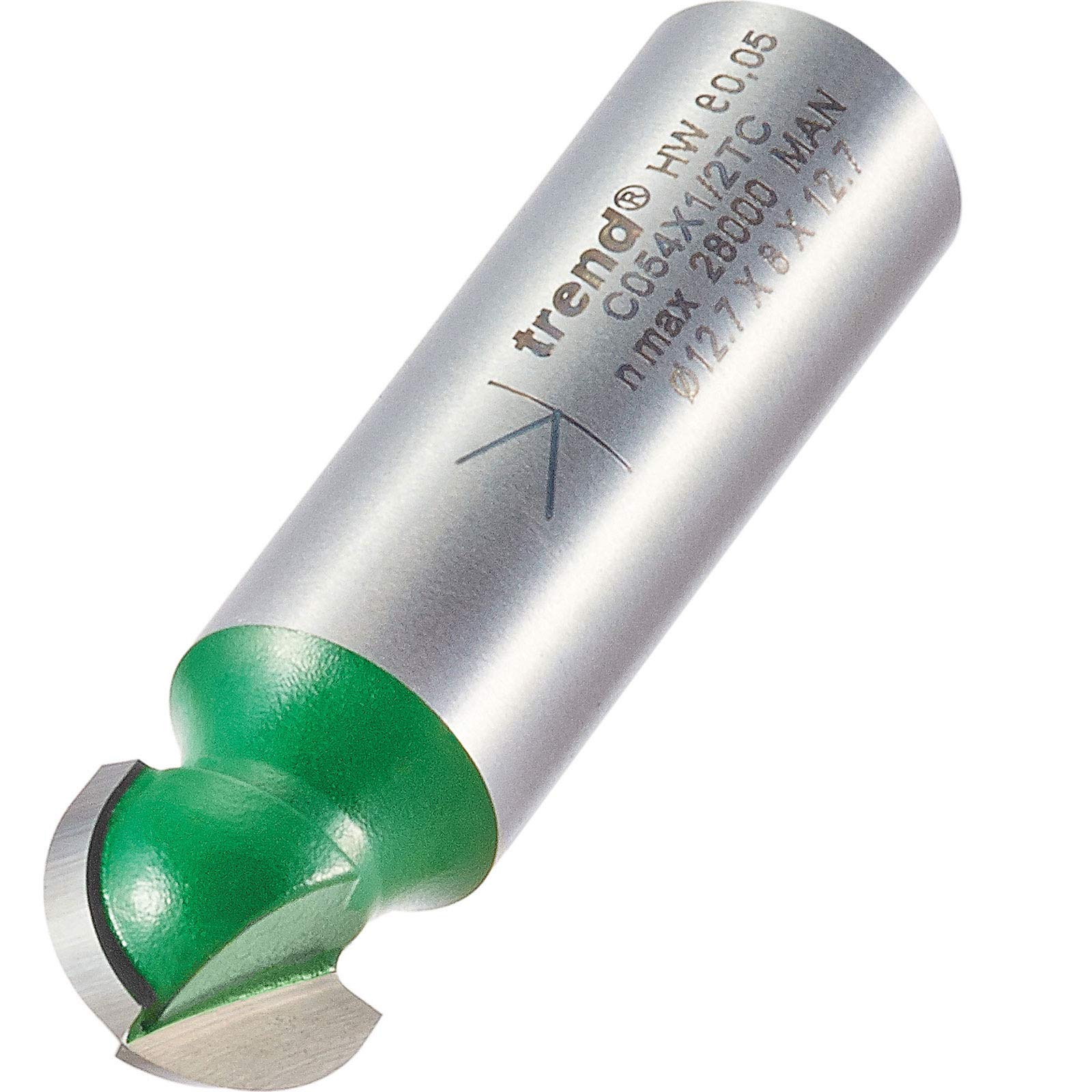 TrendCraftPro Cavetto Router Cutter Bit, 1/2 Inch Shank, 6.35mm Radius and 7.9mm Cut Diameter, Tungsten Carbide Tipped, C054X1/2TC