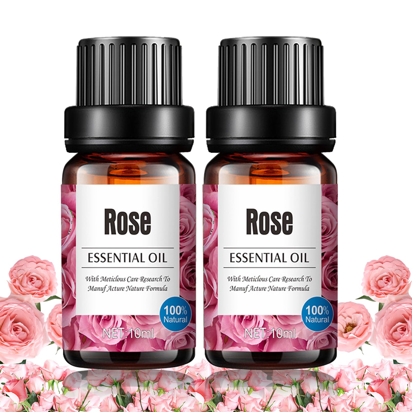 Rose Essential Oil, 100% Natural Rose Aromatherapy Diffuser Oils, Essential Oils for Diffusers for Home&Humidifier,Anxiety Relief for Adults,Relaxation Gifts for Women 2 Pack