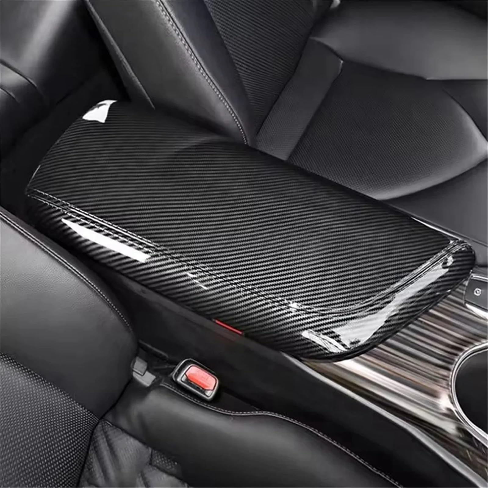 Folia na panel‌ Okleina skrzynia biegów‌ Panel konsoli podłokietnika samochodowego pasuje do Toyota Camry 70 2018-2023 LHD (kolor włókna węglowego)
