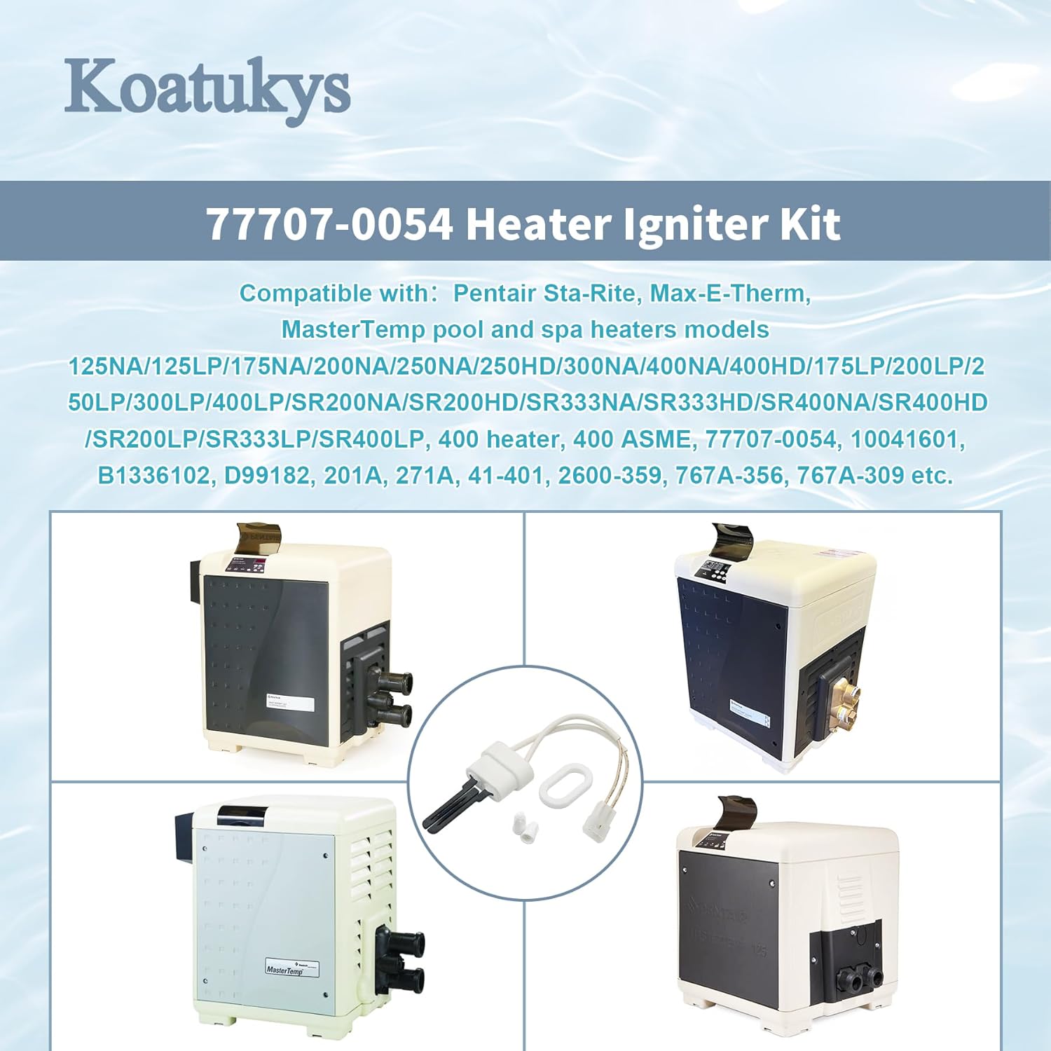 77707-0054 Heater Igniter Kit Compatible with Pentair Sta-Rite Max-E-Therm and MasterTemp 200/250/300/400 Pool and Spa Heaters Replacement (1/Pack)