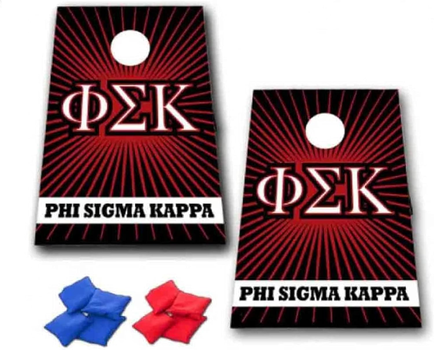 VictoryStore Cornhole Games - Phi Sigma Kappa Cornhole Bag Toss Game - Starburst - 8 Bags Included