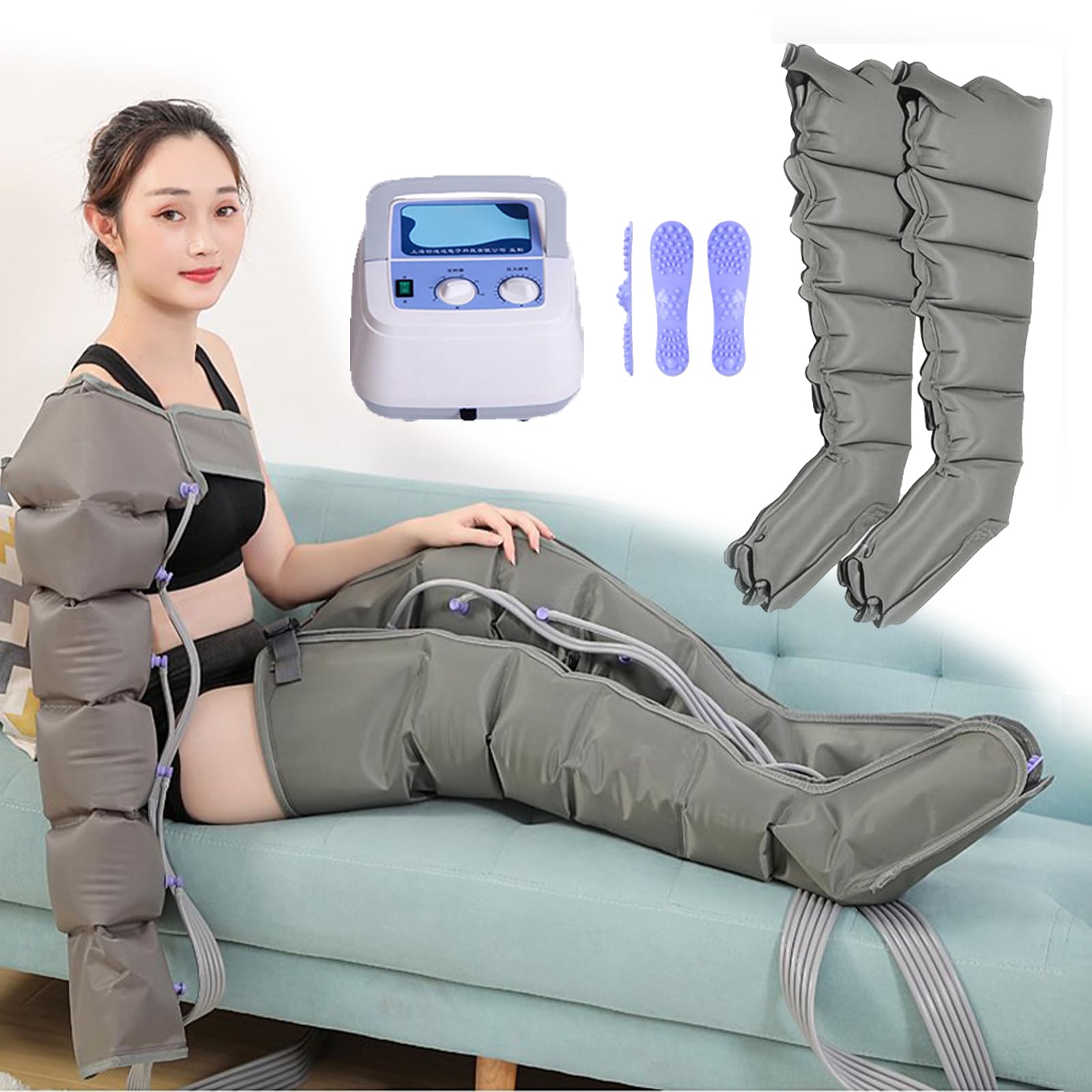 coyrugky Leg Compression Massager Recovery Boots Air Compression Leg Massager for Pain and Circulation Swollen Legs, Edema, Pain Muscle Relief Fast Recovery
