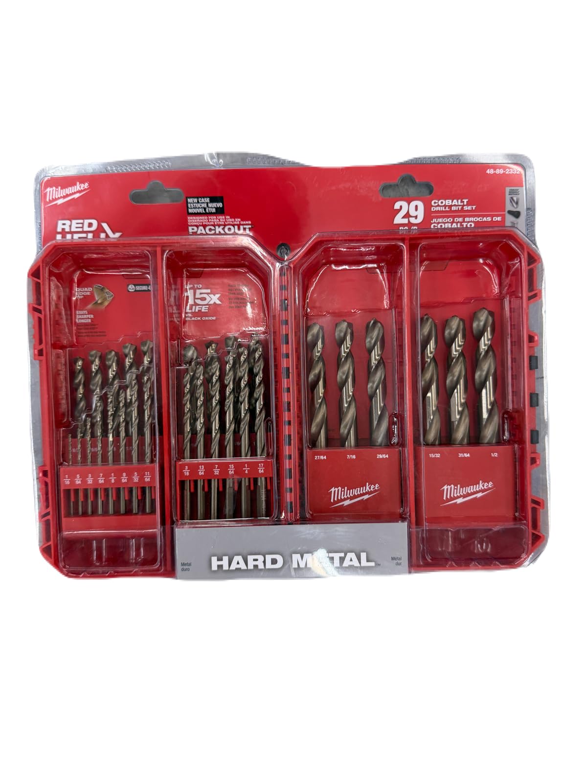 Milwaukee Electric Tools 48-89-2332 29Pc Cobalt Helix Drill Bit Set, Red