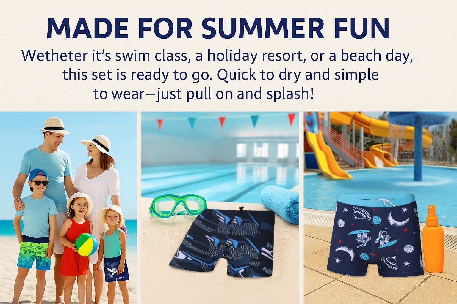 A2Z 4 Kids Shorts De Bain De Plage pour Garçons Vêtements De Sport Décontractés Maillots De Bain pour Enfants à Séchage Rapide Maillots De Bain pour Vacances D'été Shorts De Bain Âge 2 à 14 Ans