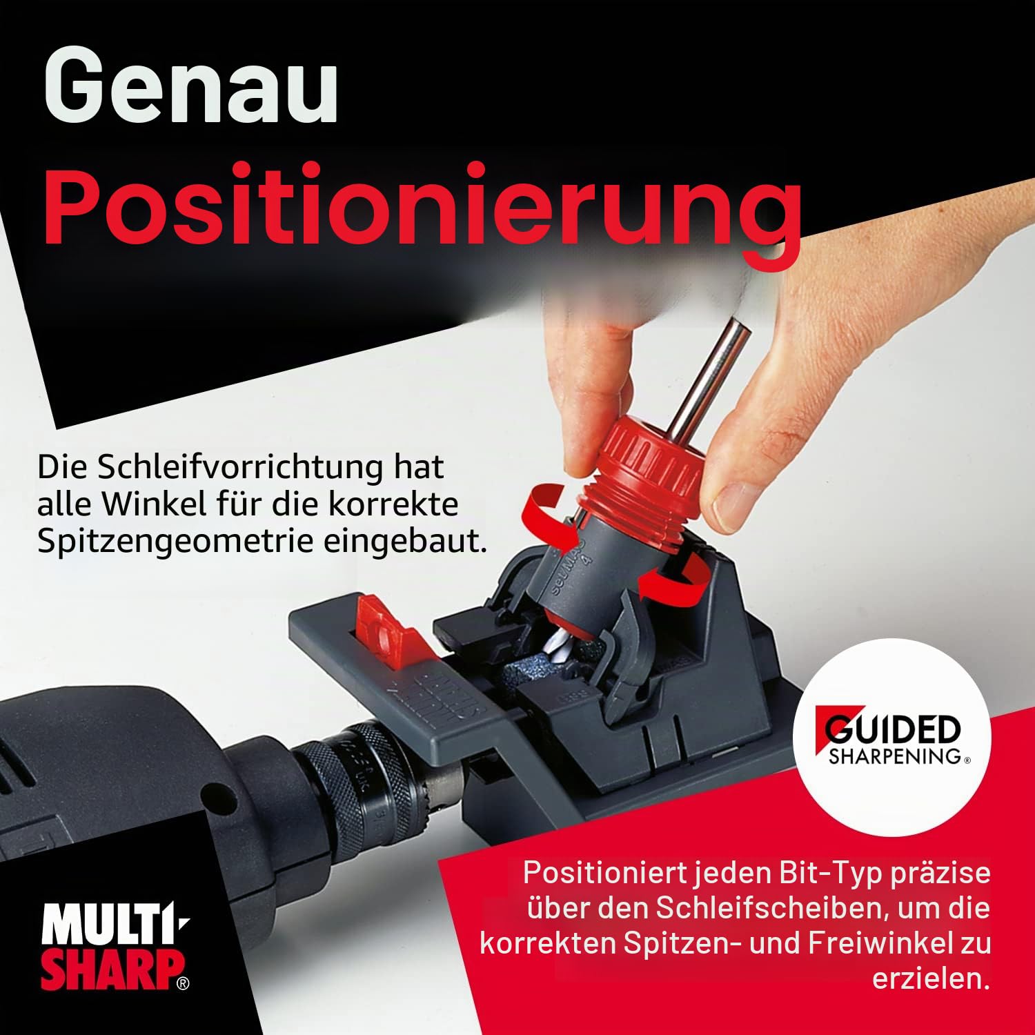 MULTI-SHARP 2001 Bohreinsätze und Werkzeugschleifer 3-13mm Durchmesser (HSS, Flachholz, Mauerwerk, SDS-Plus und Holzspiral)
