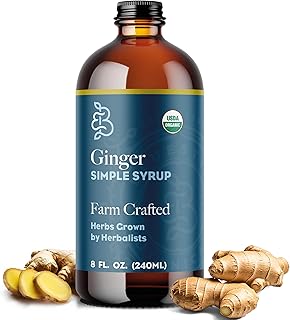 Bluestem Botanicals Organic Ginger Simple Syrup, 8 oz, Cocktail and Mock...