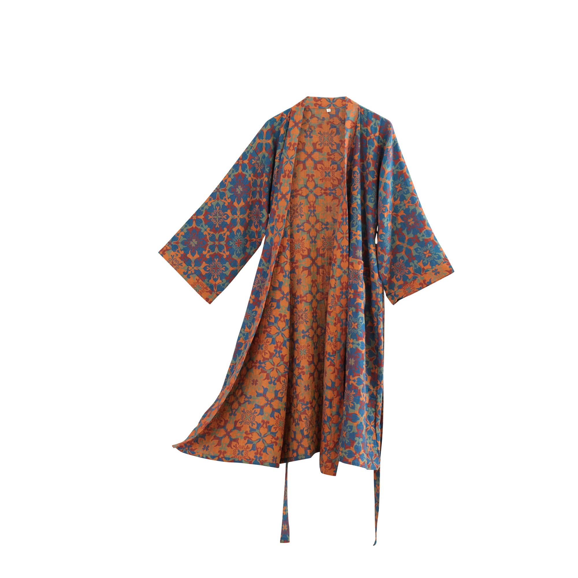 100% Cotton Gauze Ginkgo Leaf Kimono Robe