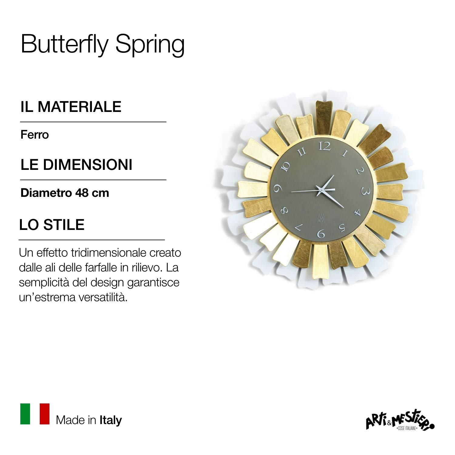 Arti e Mestieri 壁掛け時計　Made in Italy 【希少】 楽天市場】Arti e Mestieri 掛け時計 アルティ・エ・メス