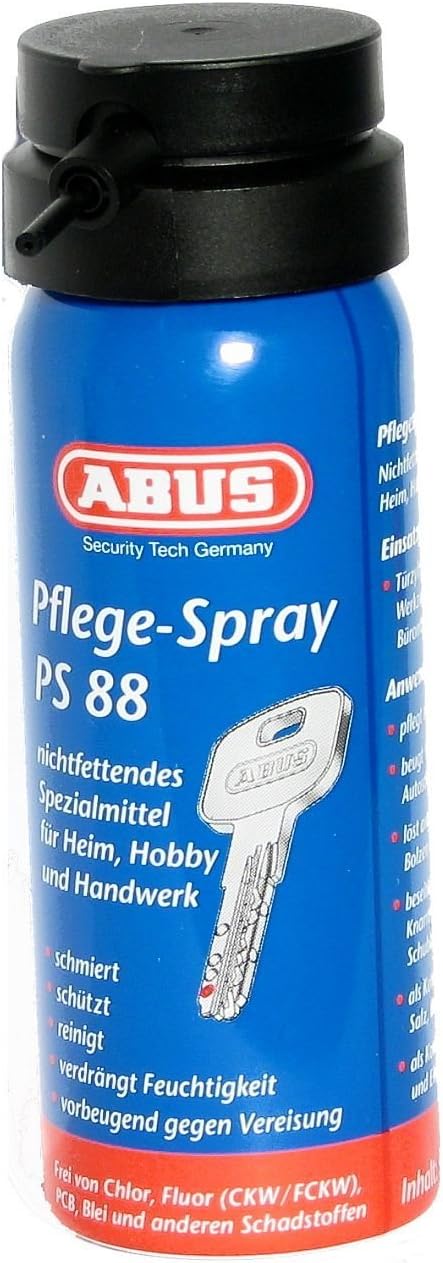 Spray Lubrifiant Et Protecteur ABUS PS88 - 50 Ml Pour Cadenas, Serrures Et Mécanismes
