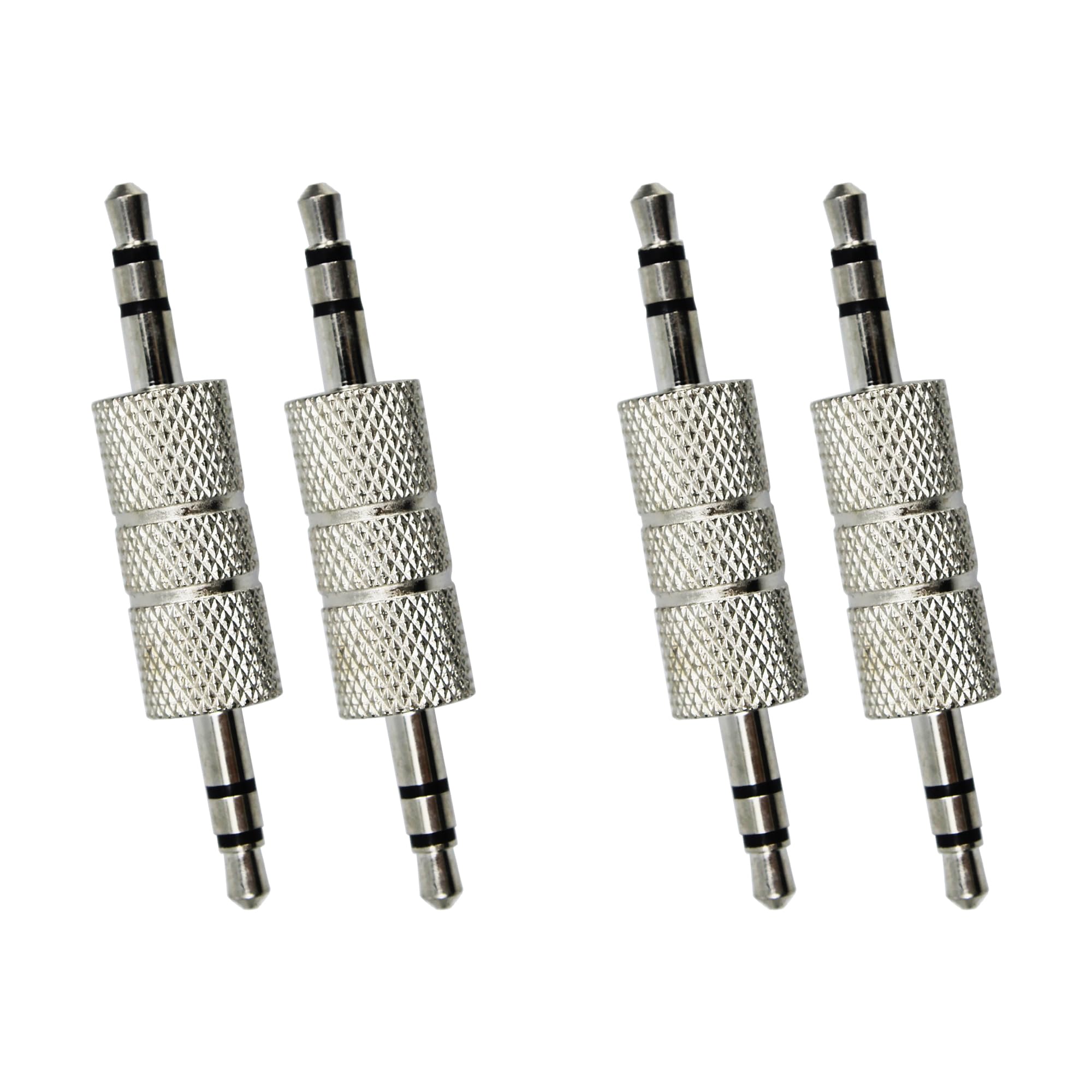 bociloy 4PCS 3.5 mm Male to Male Audio Cable Connector, 1/8” Audio Adapter Male to Male Jack Adapter, Metal Male Headphone Jack Coupler Connector,