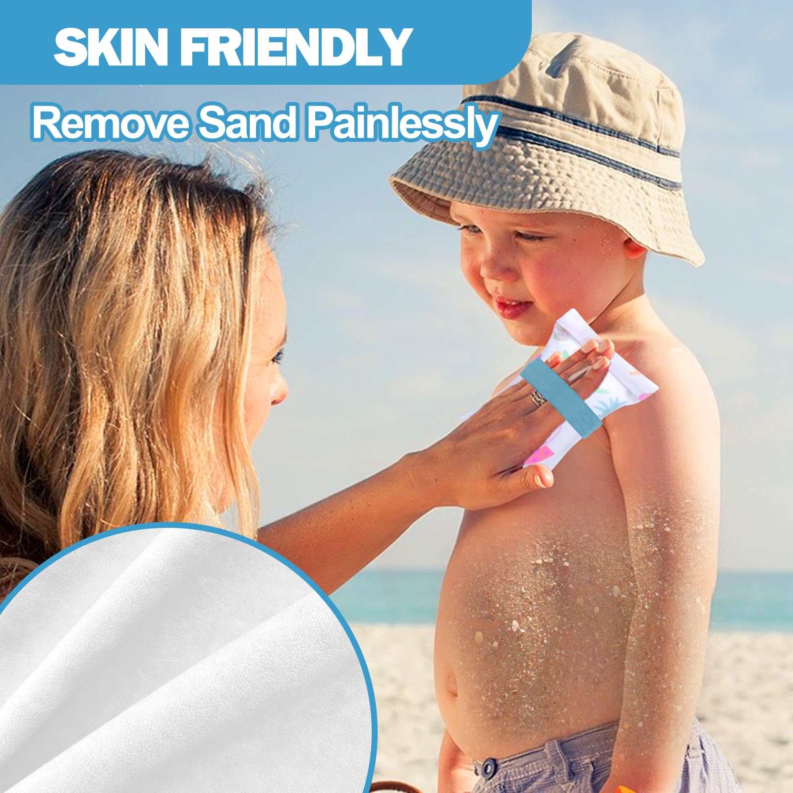 4Pcs Reusable Sand Remover For Beach, Soft Sand Wipe Off Mitts Beach Sand Remover Brush Portable