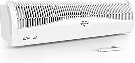 Vornado TRANSOM Window Fan with 4 Speeds, Remote Control, Reversible Exhaust Mode, Weather Resistant Case, Whole Room, Ice White
