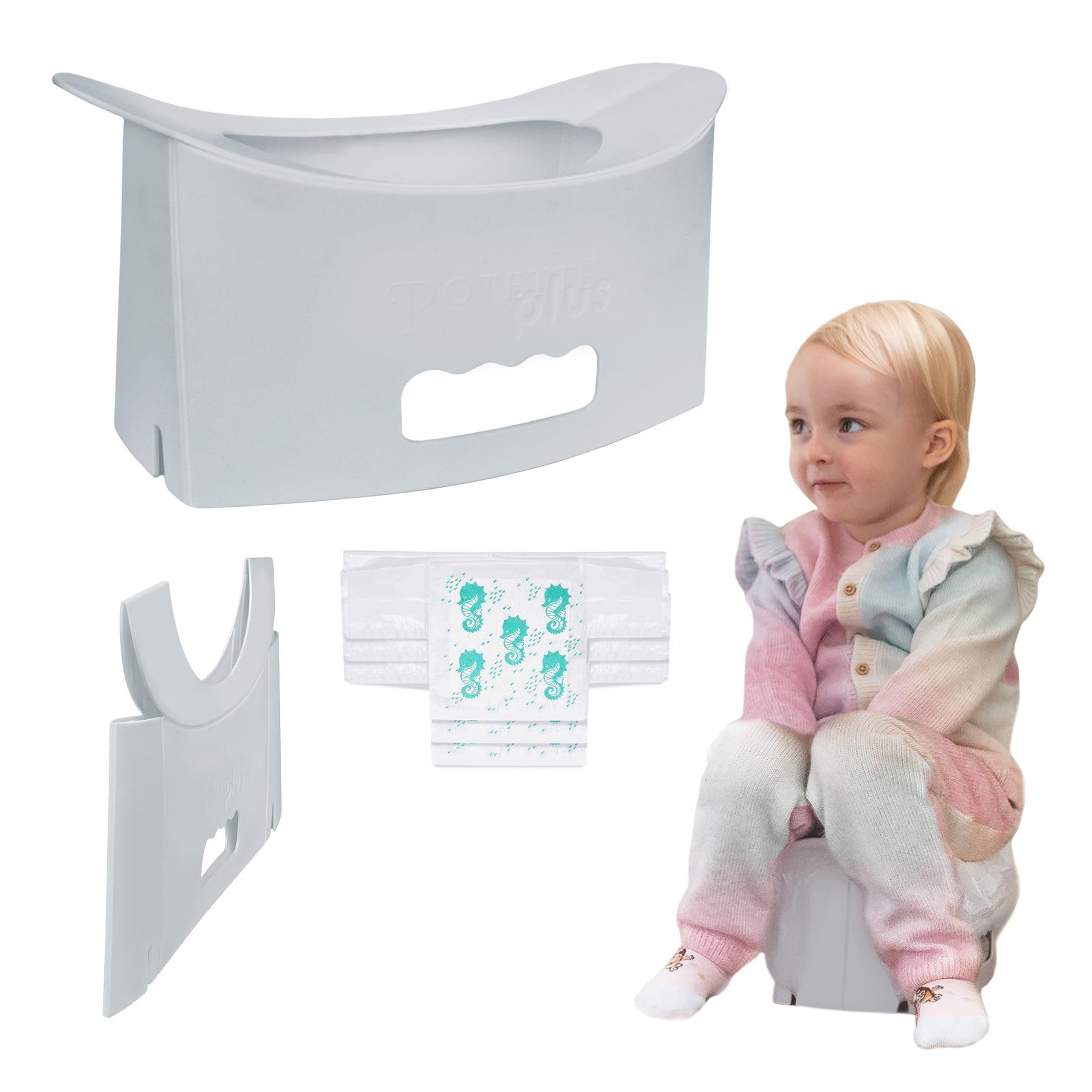 Potette® Fold ‘N’ Go Travel Potty - Compact Portable Potty for Toddlers & Kids, White