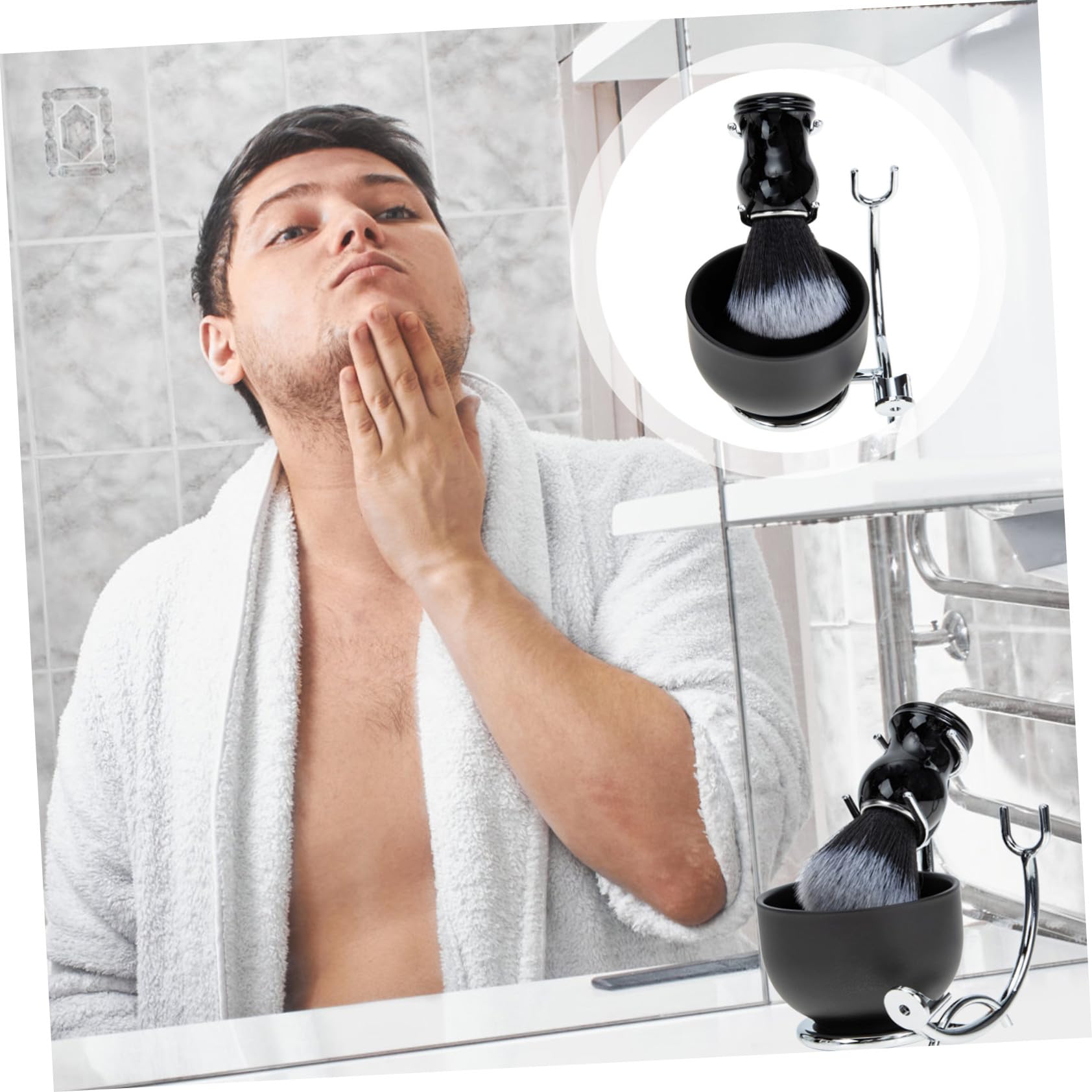GALPADA Barba Uomo Completo Pennello per Barba Scatola e Pizzetto Strumenti di per Uso Professionale e Domestico