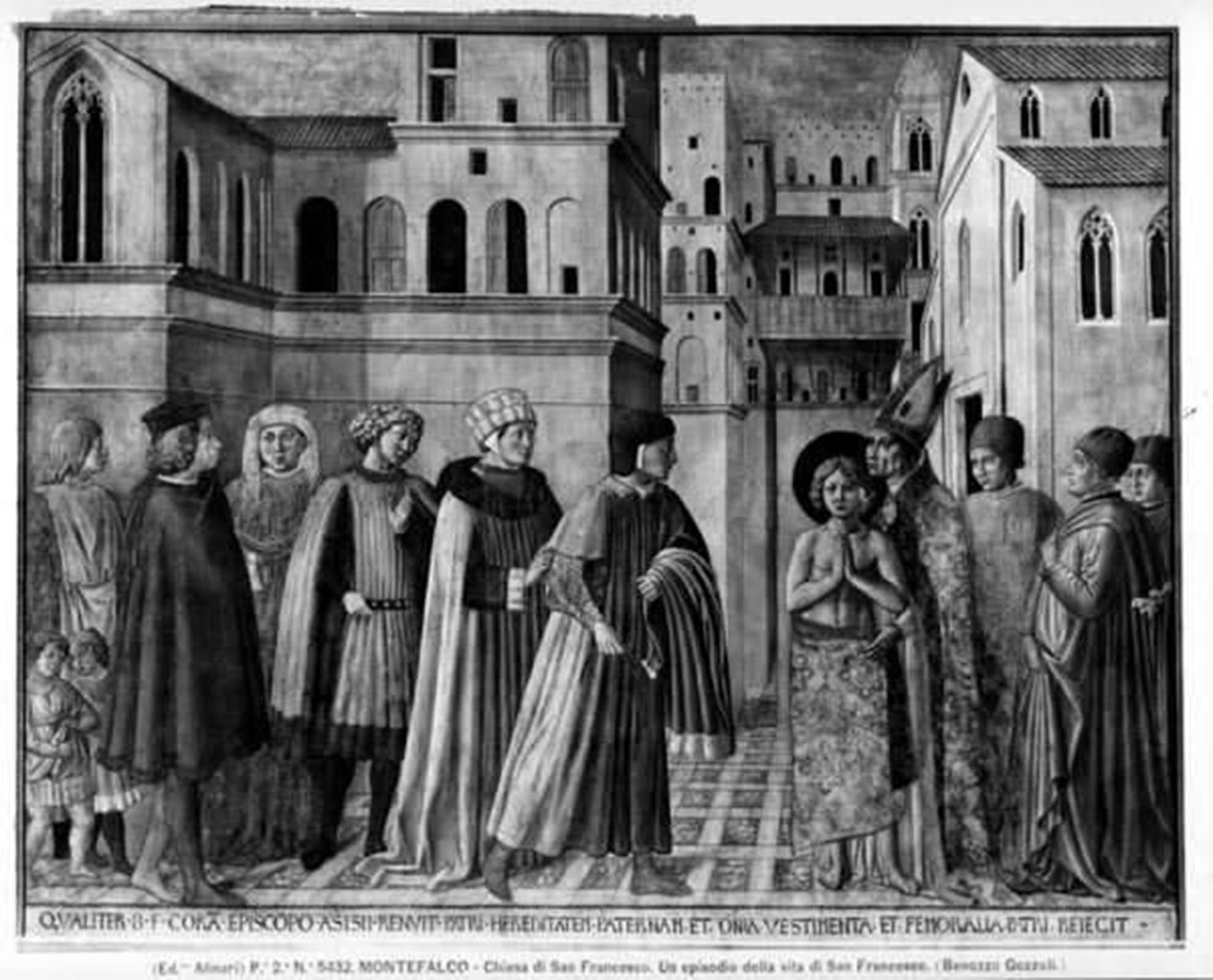 SERENDIPITP Vintage Wall Art Canvas Nordic Poster Canvas Print Picture Renouncing His Worldly Goods by Benozzo Di Lese Di Sandro Gozzoli Wall Art Poster for Home Decor 60x90cm