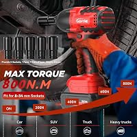 HOFTME Akkus Ütvecsavarozó 1/2" 700Nm Brushless 20V Lítium Akkumulátor Piros 4