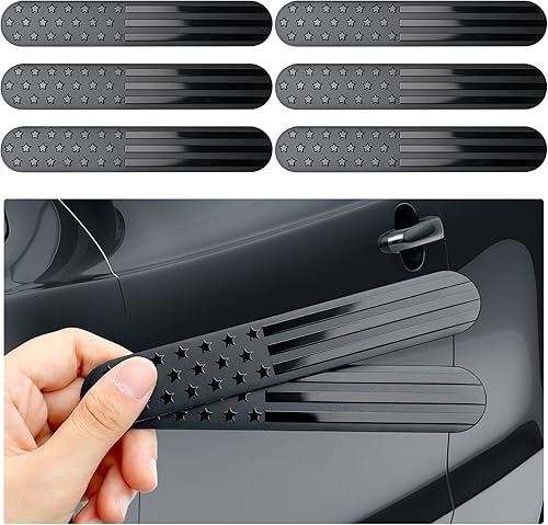 Tallew 6 calcomanías de bandera estadounidense 3D de 6 x 1 pulgadas, calcomanías de bandera de metal negro patriótico para automóvil, SUV, camión,