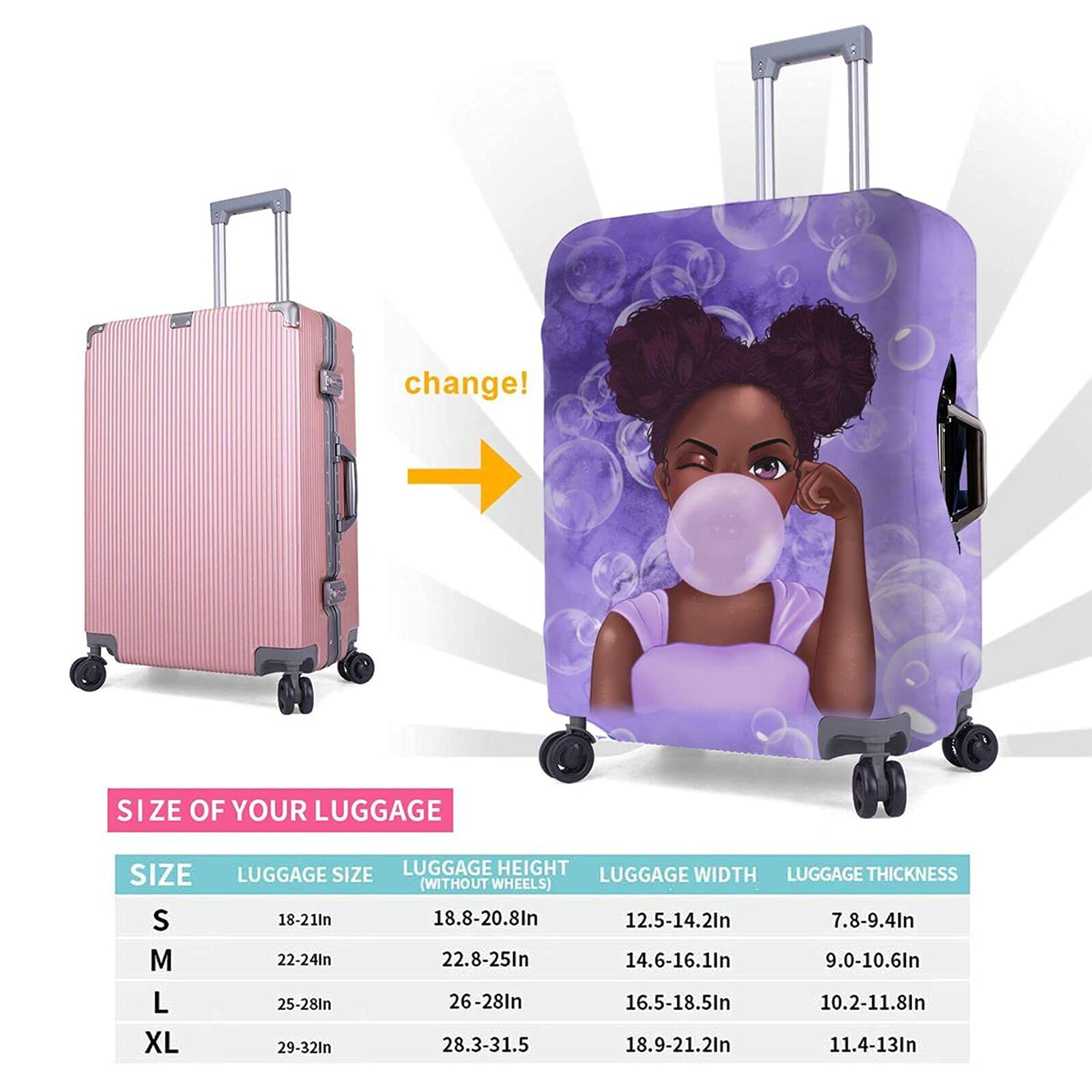 Funda de Equipaje de Viaje de poliéster para Maleta, Lavable, Fundas de Equipaje