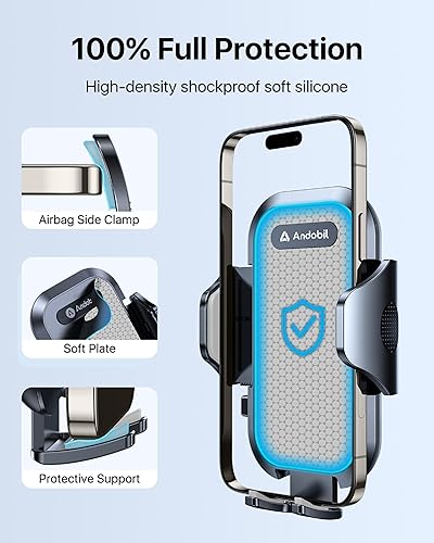 Miniatura 10 de Soporte para teléfono de automóvil andobil actualizado 2022 militar resistente agarre firme y nunca se desliza Soporte para teléfono celular de