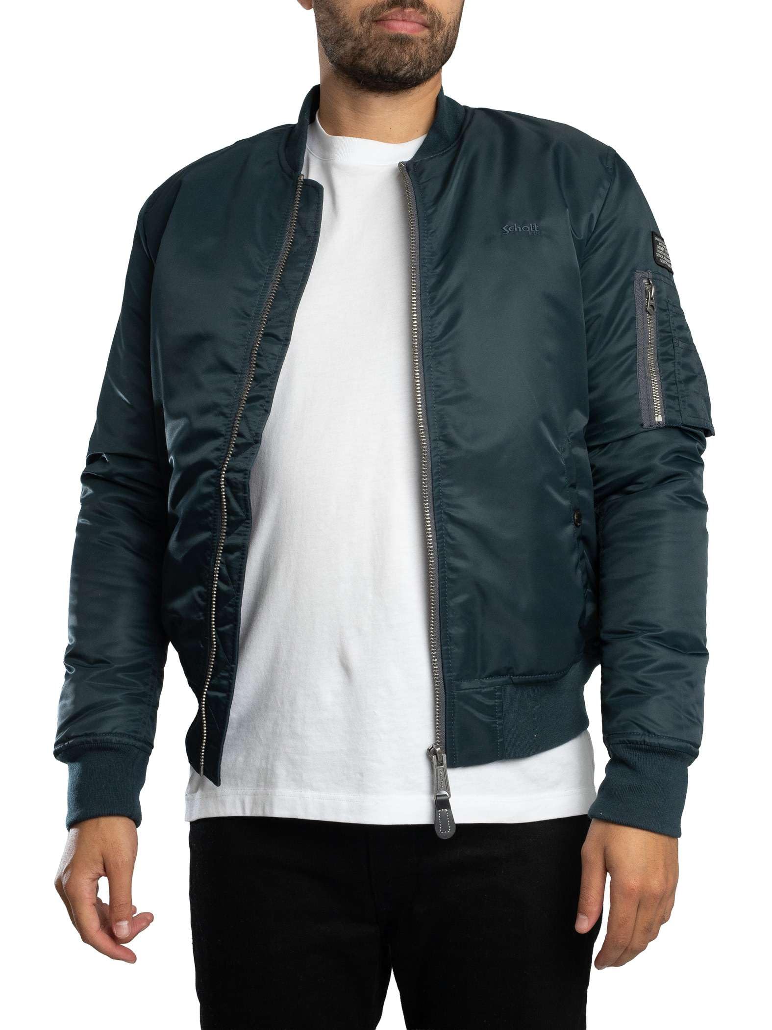 Schott NYC Airforcers Schott Bomber Jacket, Navy, XXL Adult