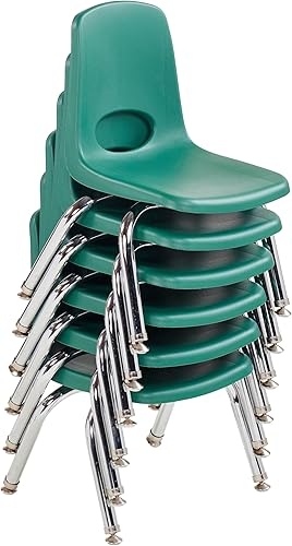 Miniatura 296 de Factory Direct Partners 10355-BL Silla escolar apilable de 10 pulgadas, asiento apilable para estudiantes con patas de acero cromado y rodamientos
