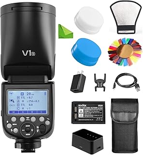 Godox V1 V1-S para câmera Sony TTL Flash Speedlite 1/8000 HSS, 480 flashes de potência máxima, 1,5 s de tempo de reciclagem, 76Ws 2600mAh Li-ion Battery Flash Flash de cabeça redonda para câmeras Sony
