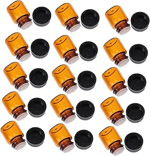 DOITOOL 100pcs Glass Sample Bottles with Perforated for Essential Oils Fragrances and Liquid Storage Portable Cosmetic Dispensers for Travel and Home Use