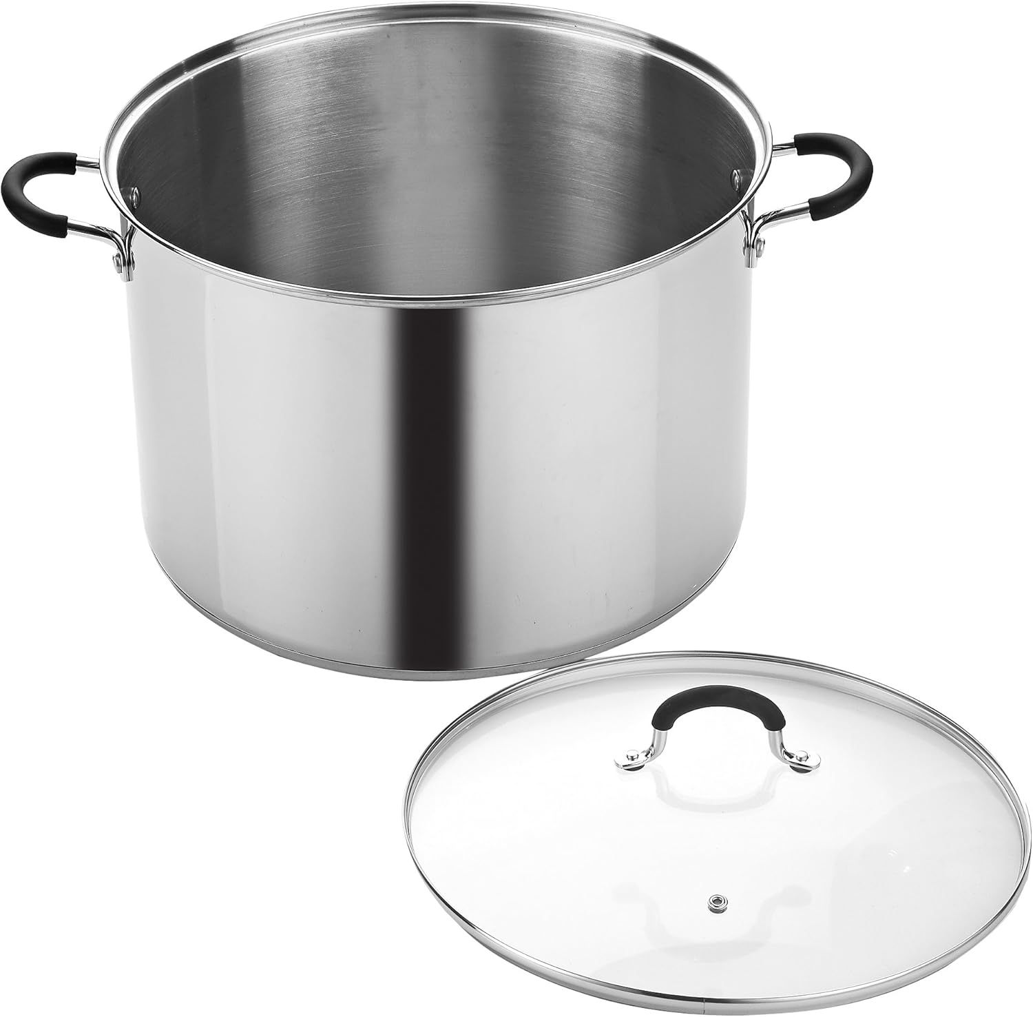 Cook N Home 20 Quart Stainless Steel Saucepot with Lid Stockpot, QT, Silver: Stainless Steel Stock Pot: Home & Kitchen