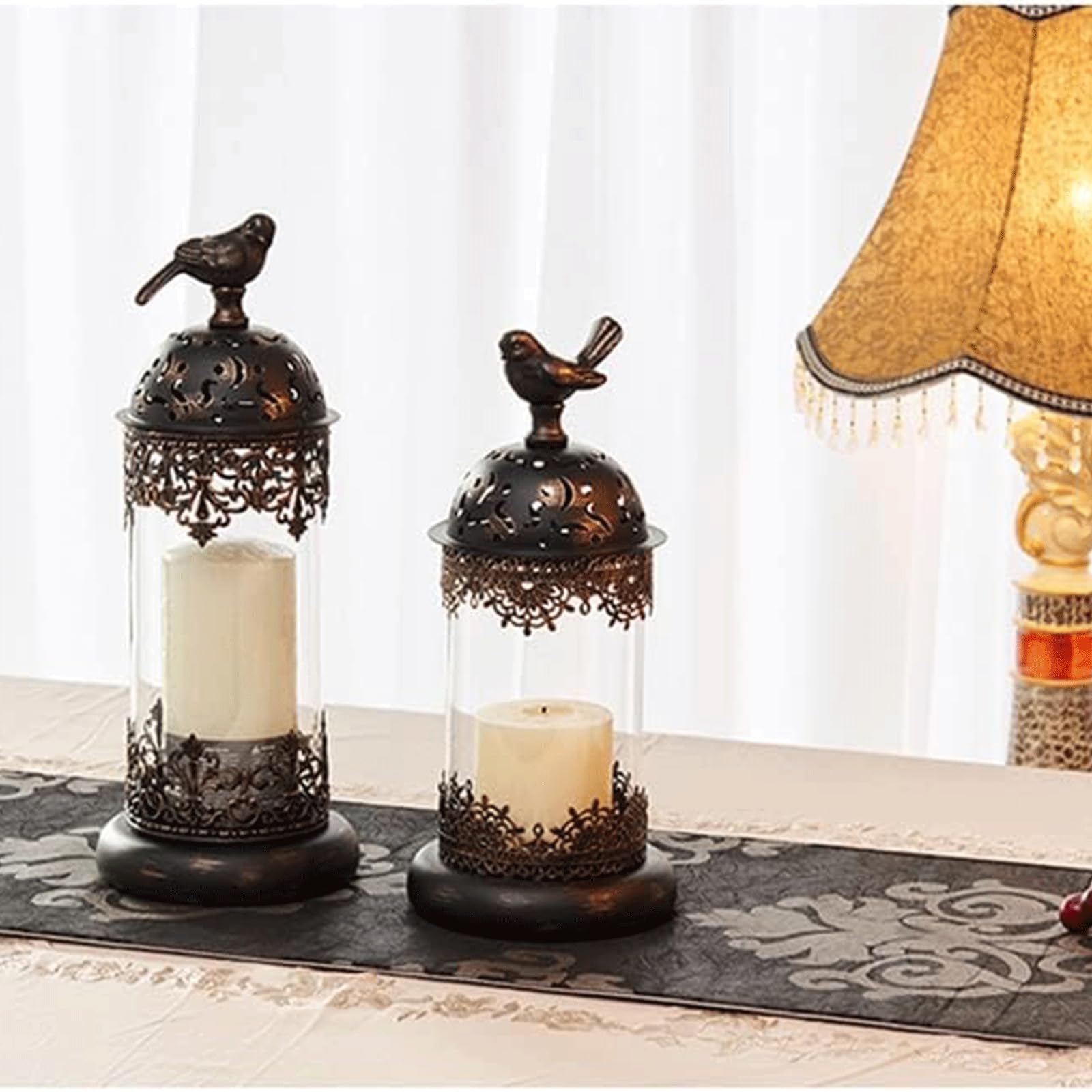 Holle gesneden kandelaar Nordic Retro glazen kandelaar Decoratief middelpunt voor tafelmantel Bruiloft kandelaar