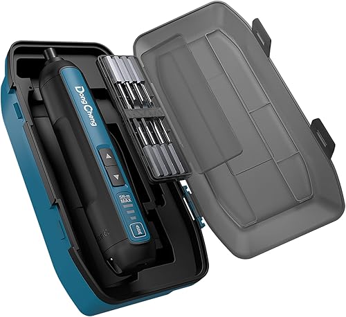 Miniatura 9 de DongCheng - Destornillador eléctrico inalámbrico de 4 V, destornillador recargable con batería de 2000 mAh con 3 ajustes de par de hasta 5 N.m, 300