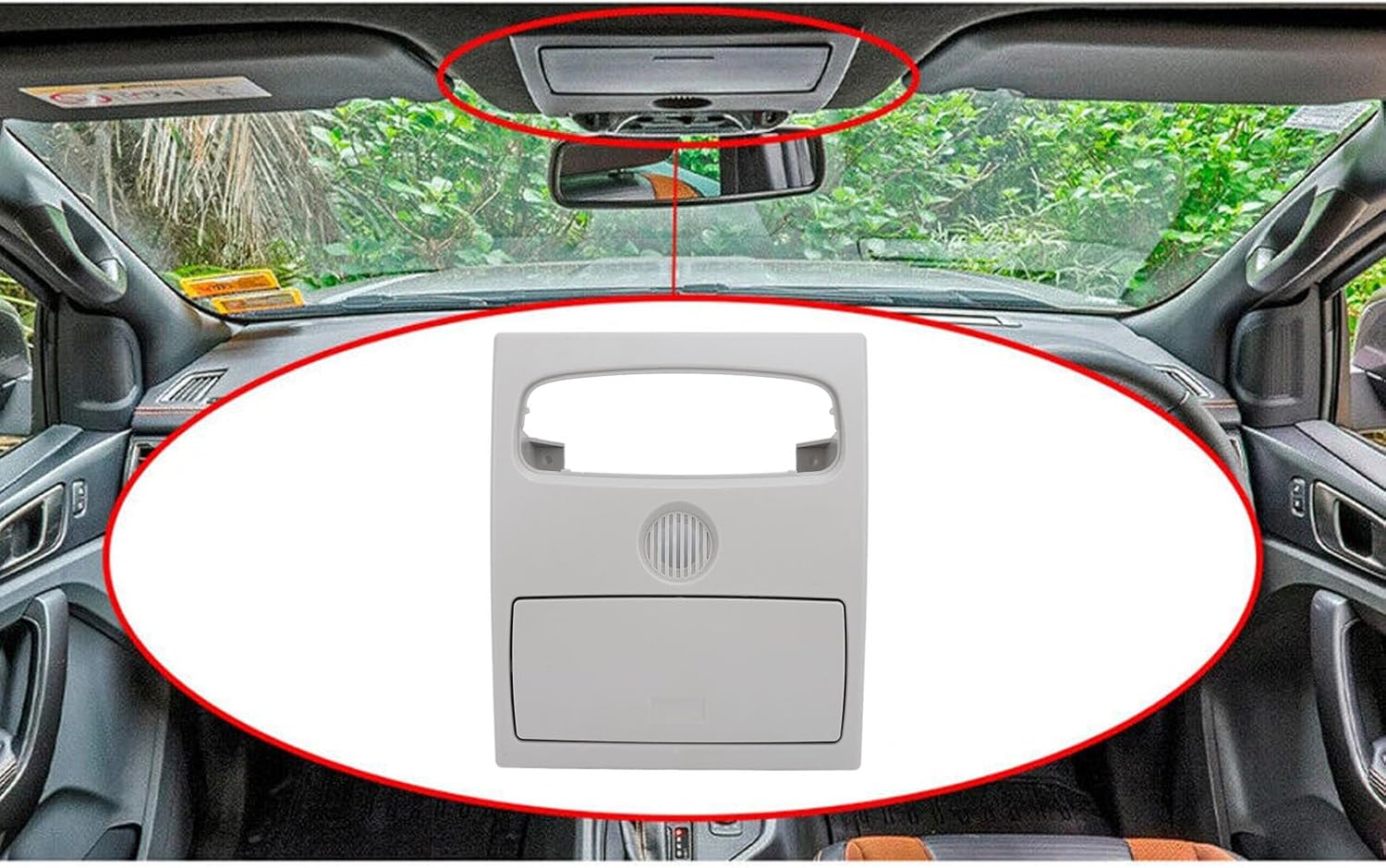 Roof Console Sun Glasses Box, CN15‑198‑AA Overhead Console Glasses Holder Box for Car