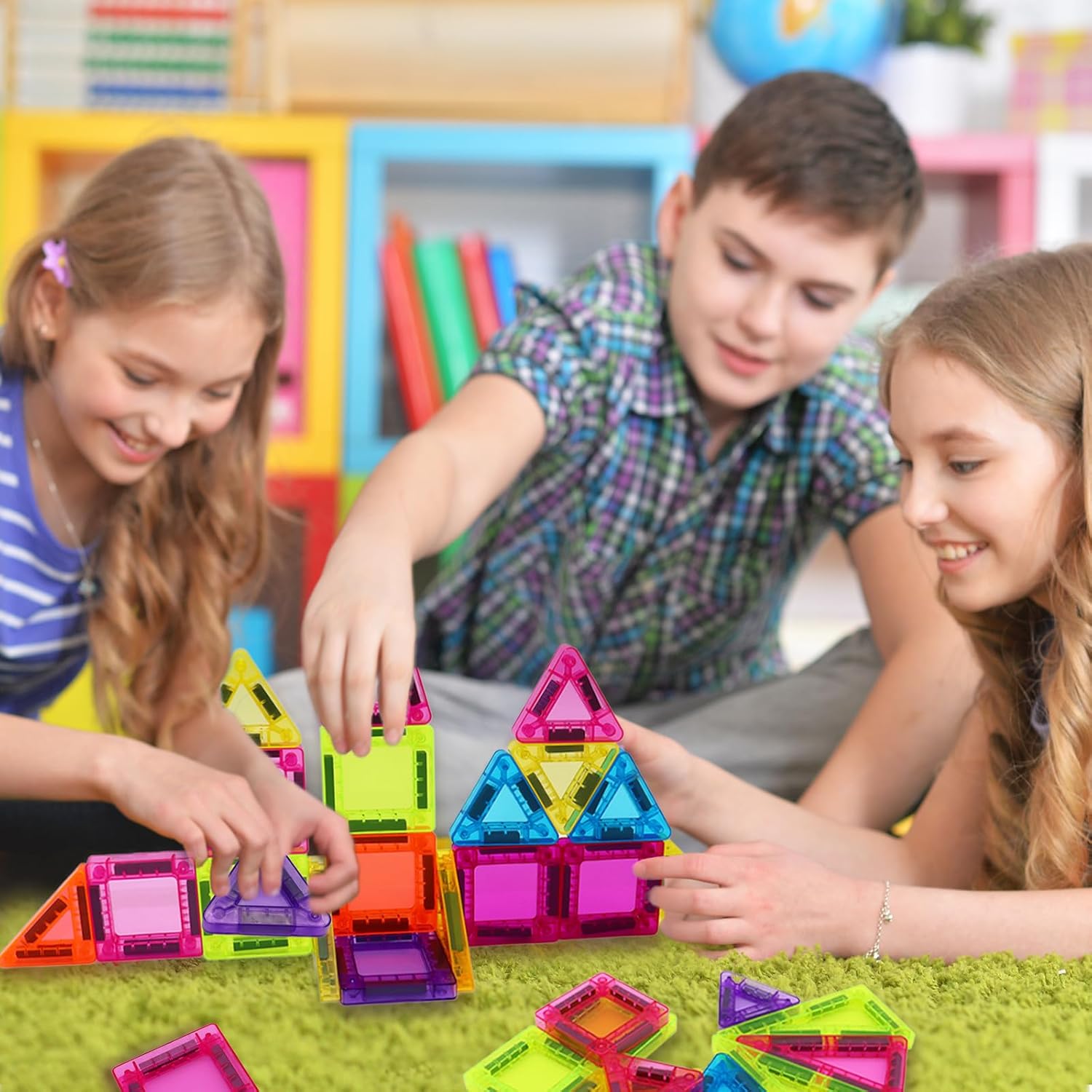 Mini Magnetic Building Blocks Travel Set with Iron Box - Portable Toy for Kids, Stimulates Creativity, Ideal for Air/Car Travel & On-The-Go Play - Colorful Blocks for 2D/3D Fun (42PCS)
