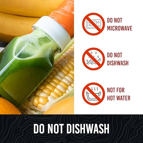 Miniatura 6 de Norcalway Botellas pequeñas de plástico de 4 onzas con tapas negras para líquidos, tapas de chupito de jengibre, aptas para el congelador de jugo de