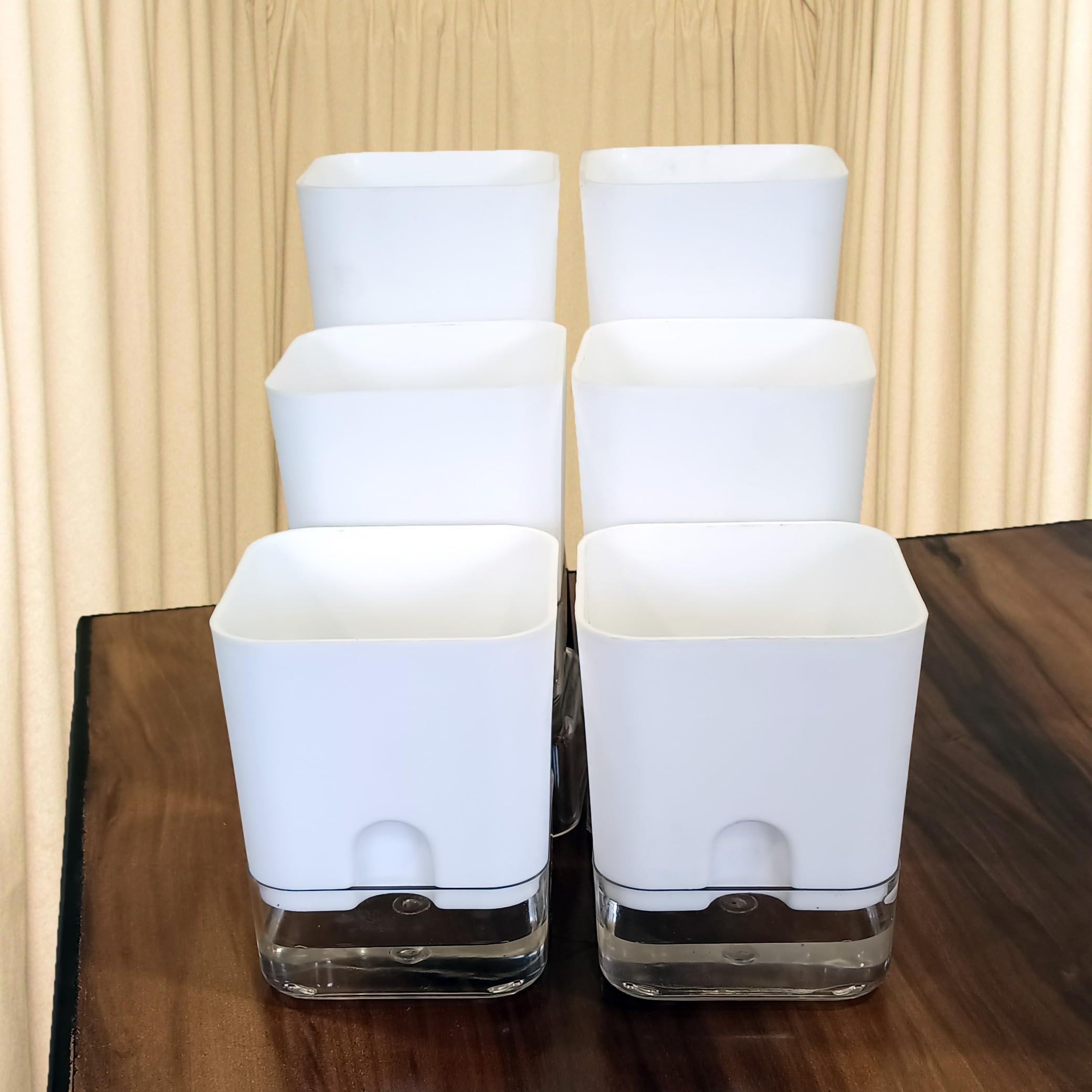 Casa De Amor Self Watering Pots (Pack of 6) for Indoor Plants | Home Decor, Living Room, Kitchen, Bedroom, Table Top, Office, Gifting | Plants not Included (White) (B0CTKMBXJT) Amazon Price History, Amazon Price Tracker