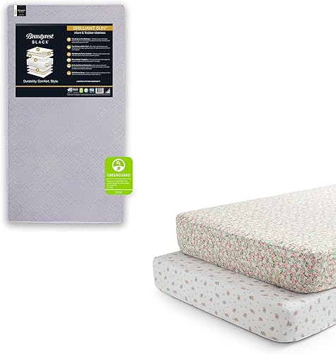 Miniatura 10 de Beautyrest Beginnings Black Brilliant Sun 2-Stage Premium Crib and Toddler Mattress with Plant-Based Soy Foam and Gel Memory Foam - GREENGUARD Gold